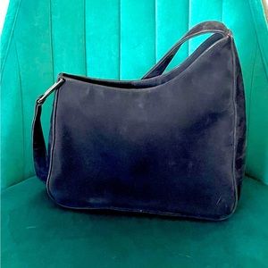 Small Black Bechemel Faux Suede Purse